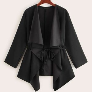 Waterfall Collar Belted Jacket